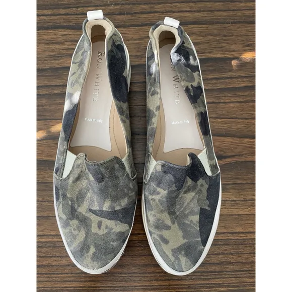 Ron White Made In Italy Platform Slip On Camo Shoes Women’s 8.5-9 US euro 39.5