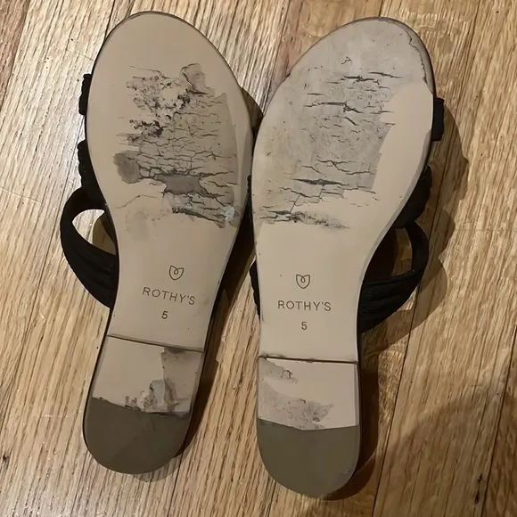 Rothy’s 💥retired 💥 black triple band sandals