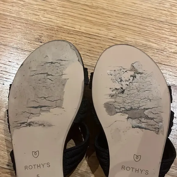 Rothy’s 💥retired 💥 black triple band sandals