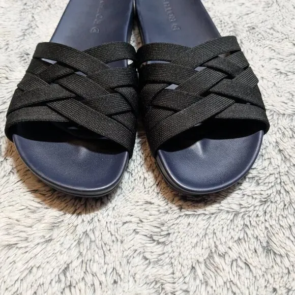 Rothy’s Slide Sandals Navy Blue Black Sky Night Sandals 7.5