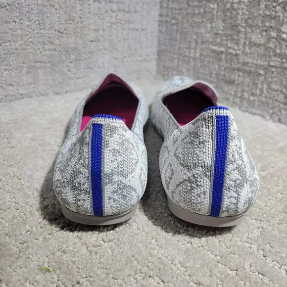 Rothy's The Loafer Women's Size 10.5 US Grey Snake Round Toe Slip on Flat Shoes