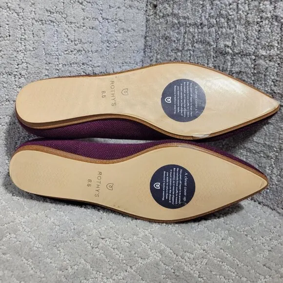 Rothy's The Merino Women's Size 8.5 US Aubergine Purple Pointed Slip on Shoes