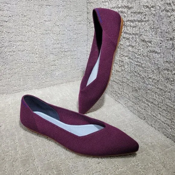 Rothy's The Merino Women's Size 8.5 US Aubergine Purple Pointed Slip on Shoes