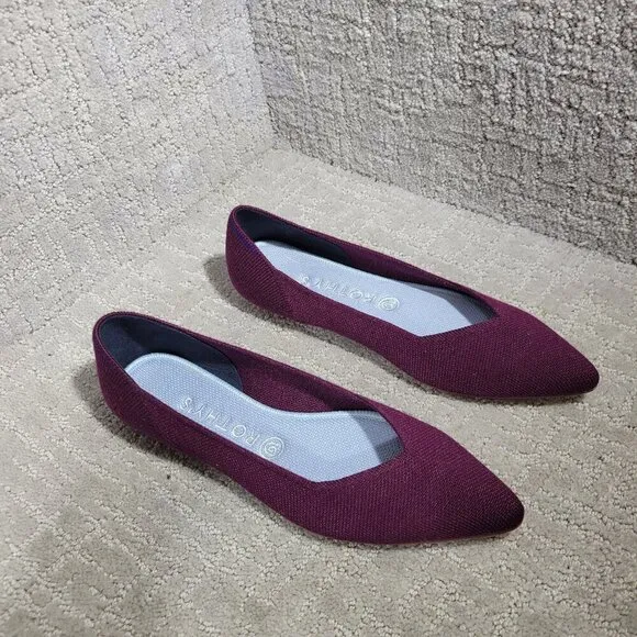 Rothy's The Merino Women's Size 8.5 US Aubergine Purple Pointed Slip on Shoes