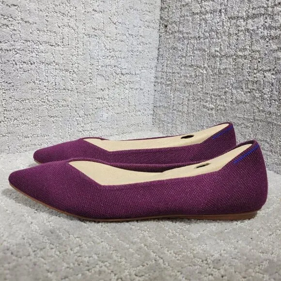 Rothy's The Merino Women's Size 8.5 US Aubergine Purple Pointed Slip on Shoes
