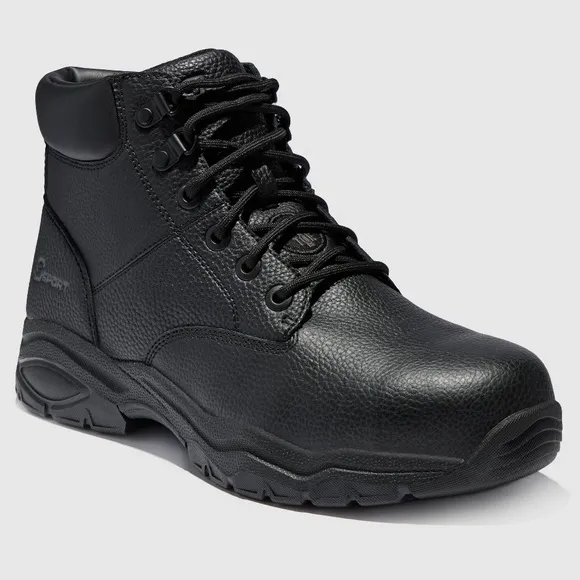 S Sport By Skechers Men's Elton Steel ToeLeather Work Boots - Black 9.5