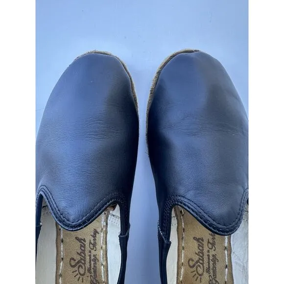 Sabah Women’s Size 39 US Sz 8.5 Slip On Shoes Black Leather