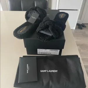 Saint Laurent Tribute Shearling Sandals