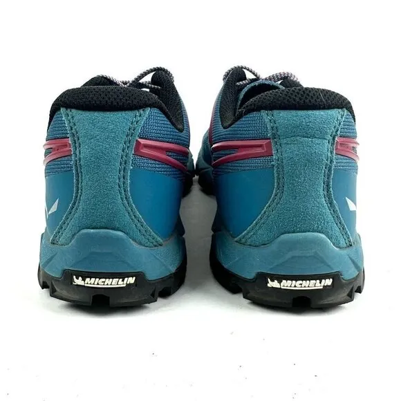 Salewa WS Lite Train K Shoes 6.5 Blue Pink Hiking Michelin Sole Womens Sneaker