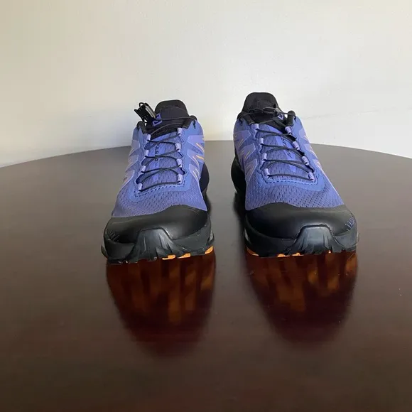 Salomon pulsar trail women’s violet blue and black running outdoor shoes size 9