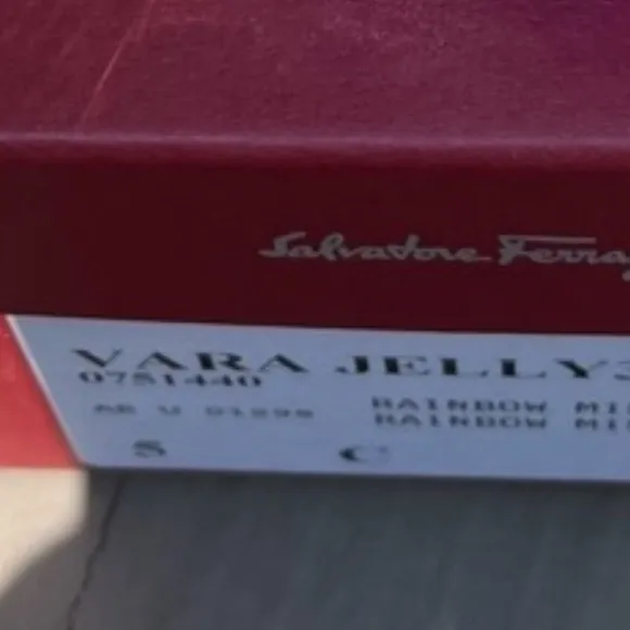 💖SALVATORE FERRAGAMO RAINBOW JELLY BALLERINA FLATS SHOES 5