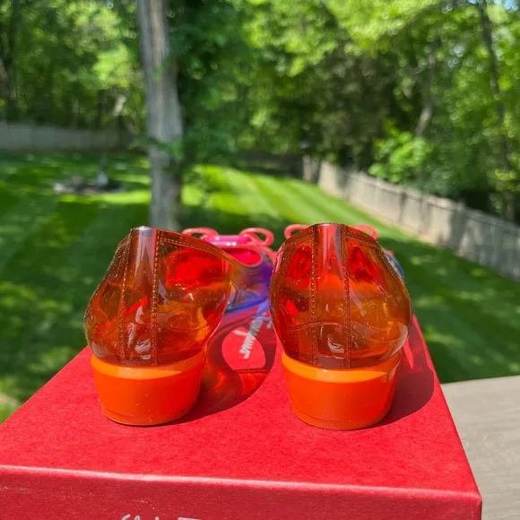 💖SALVATORE FERRAGAMO RAINBOW JELLY BALLERINA FLATS SHOES 5