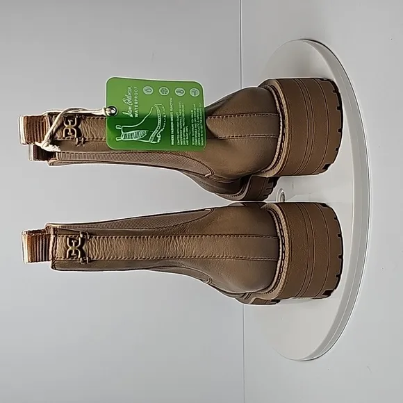 Sam Edelman Laguna Chelsea Boots Lug Sole Waterproof Pull-On‎ Leather Beige 9
