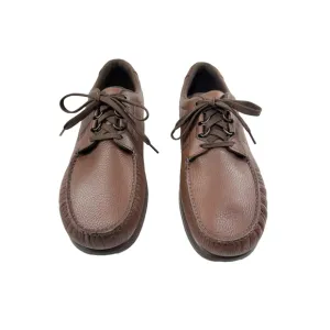 Sas Bout Time Lace Up Loafer Brown Pebble Leather Men's size 14 M