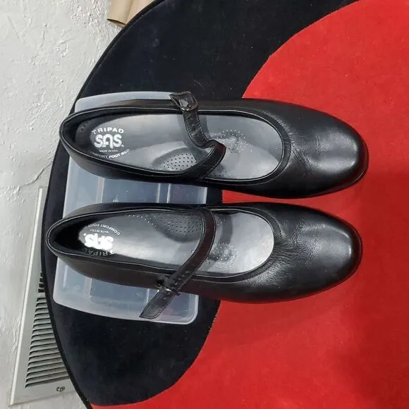 SAS Maria Mary Jane Shoes in Black Size 11 WW or Double Wide