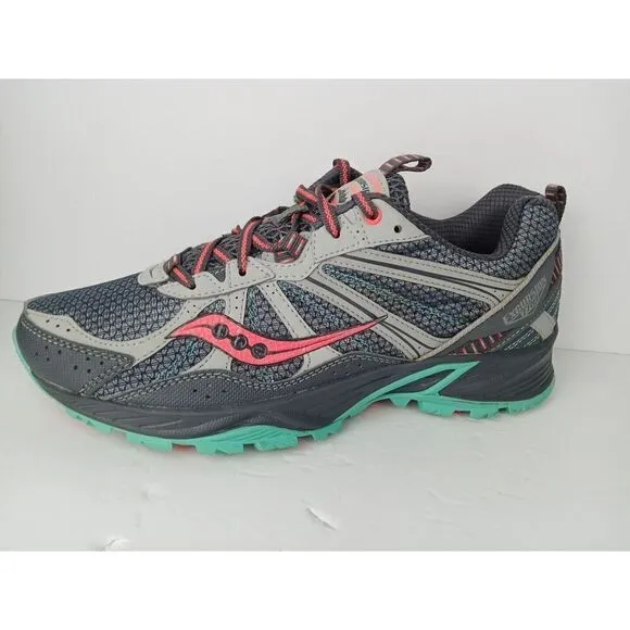 SAUCONY Excursion TR8 Women’s Trail Running Shoes 10 Gray Aqua Pink S15203-4