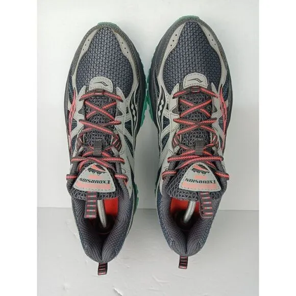 SAUCONY Excursion TR8 Women’s Trail Running Shoes 10 Gray Aqua Pink S15203-4