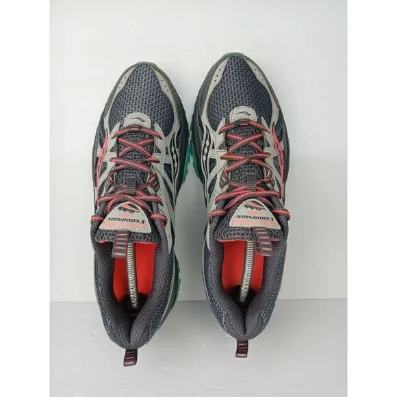 SAUCONY Excursion TR8 Women’s Trail Running Shoes 10 Gray Aqua Pink S15203-4