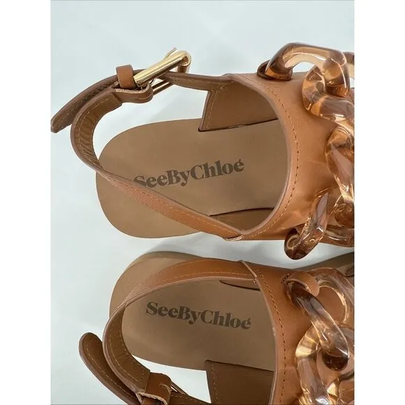 See By Chloe Women’s Size 37 Brown Tan Neutral Sandals US 7