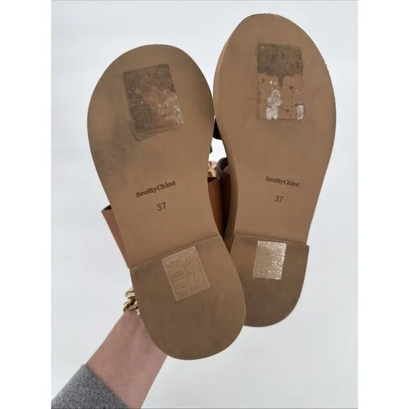 See By Chloe Women’s Size 37 Brown Tan Neutral Sandals US 7