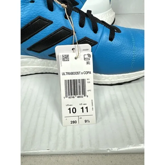 Size 10 Mens Adidas Ultraboost x Copa &quot;Charlotte FC&quot; HQ5904 Blue White Black NEW