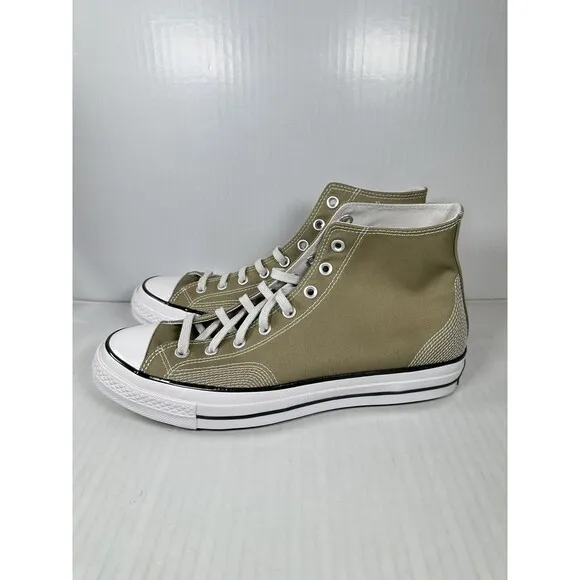 Size 10.5 Mens Converse Chuck 70 Multi-Stitch Hi Shoes A07435C Mossy Sloth Green