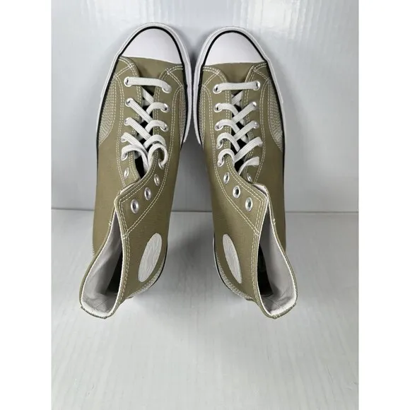 Size 10.5 Mens Converse Chuck 70 Multi-Stitch Hi Shoes A07435C Mossy Sloth Green