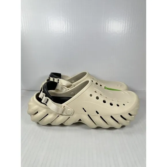 Size 11 Mens Crocs Echo Clog Bone/Black 207937-2YJ BRAND NEW