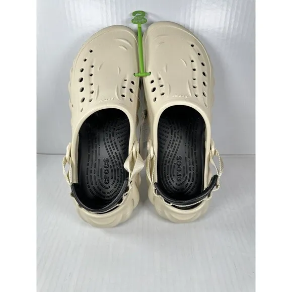 Size 11 Mens Crocs Echo Clog Bone/Black 207937-2YJ BRAND NEW