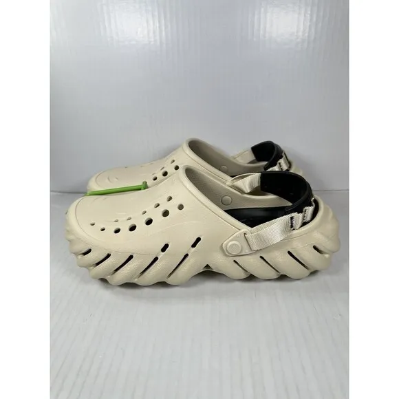 Size 11 Mens Crocs Echo Clog Bone/Black 207937-2YJ BRAND NEW