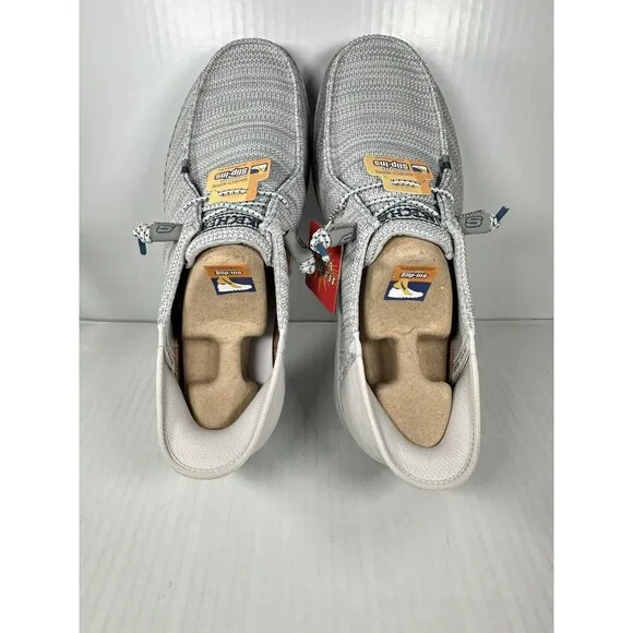 Size 11.5 Extra Wide Skechers Melson-Bronn Slip-On Sneaker Shoe Light Gray NEW