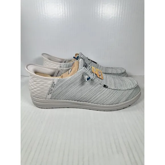 Size 11.5 Extra Wide Skechers Melson-Bronn Slip-On Sneaker Shoe Light Gray NEW