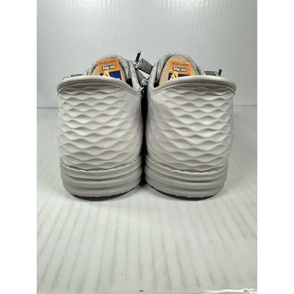 Size 11.5 Extra Wide Skechers Melson-Bronn Slip-On Sneaker Shoe Light Gray NEW