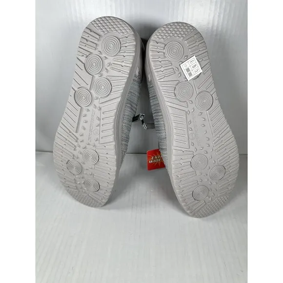 Size 11.5 Extra Wide Skechers Melson-Bronn Slip-On Sneaker Shoe Light Gray NEW