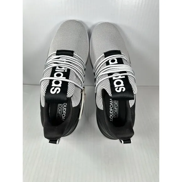 Size 11.5 Mens Adidas Lite Racer Adapt 7.0 Black &amp; White Shoes IE6330 NEW