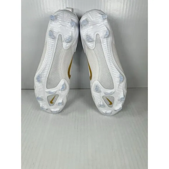 Size 9 Men Nike Huarache 9 Elite Low LAX SE Lacrosse Shoe White Gold FD0089-100