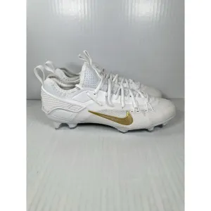 Size 9 Men Nike Huarache 9 Elite Low LAX SE Lacrosse Shoe White Gold FD0089-100