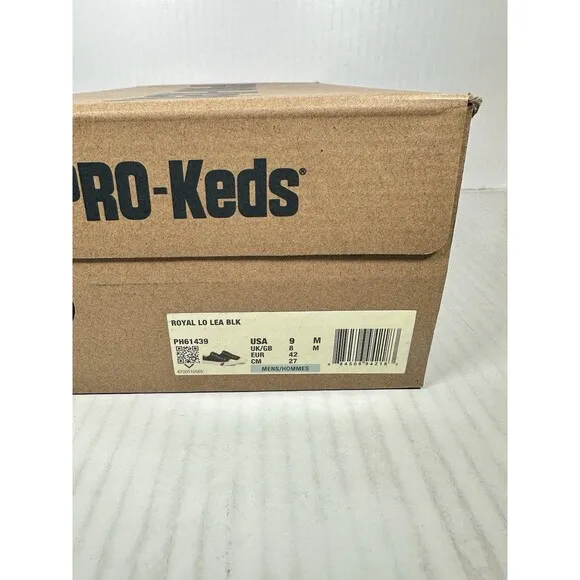 Size 9 Pro-Keds Royal Lo Lace Up Black Shoes Sneaker Mens PH61439 NEW