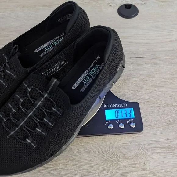 Skechers Black Wide Fit Memory Foam Sip On Shoes Women's 7.5