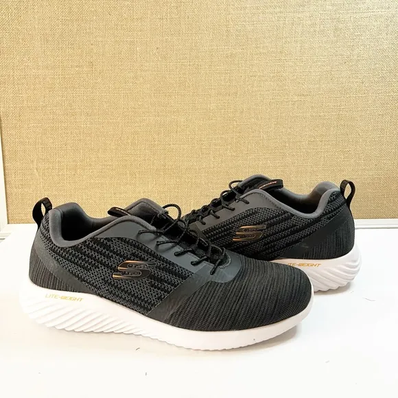 Skechers Men's Bounder Oxford Athletic Shoes 52504 Black size 9.5 Wide Fit