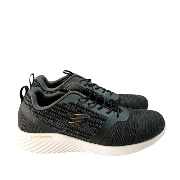 Skechers Men's Bounder Oxford Athletic Shoes 52504 Black size 9.5 Wide Fit