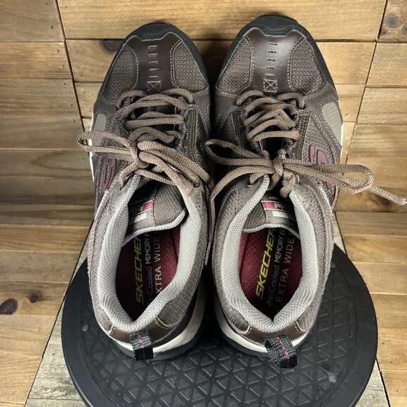 Skechers Outland 2.0 Mens 9.5 Extra Wide Brown Water Repellent Athletic Shoes