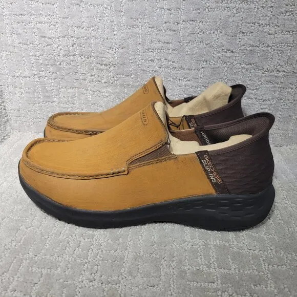 Skechers Parson Oswin Men's Size US 12 Brown Leather Slip On Shoes 204866WW