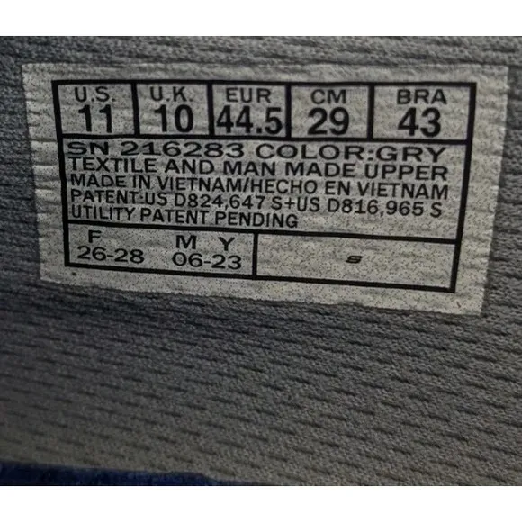 Skechers Slip Ins Size 11 Mens Gray Hands Free Shoes Go Walk Max Sneakers
