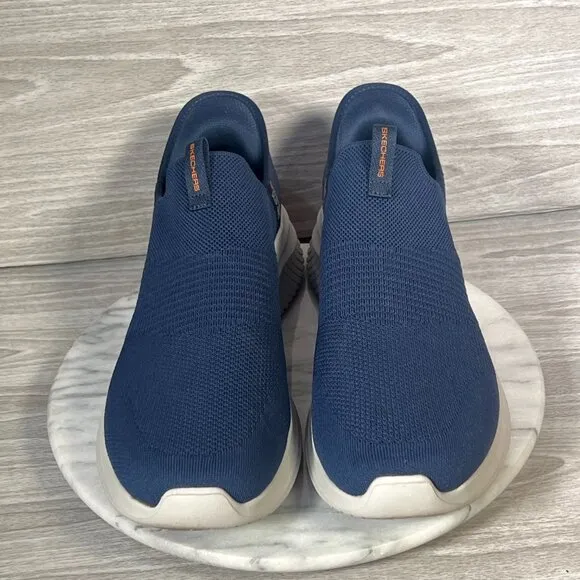 Skechers Ultra Flex 3.0 Mens 11 Shoes Navy Blue Slip In Hands Free Smooth Step