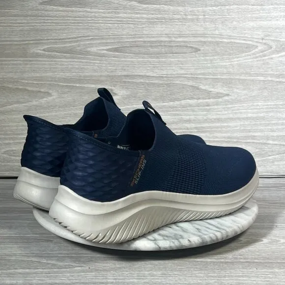 Skechers Ultra Flex 3.0 Mens 11 Shoes Navy Blue Slip In Hands Free Smooth Step