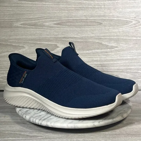 Skechers Ultra Flex 3.0 Mens 11 Shoes Navy Blue Slip In Hands Free Smooth Step
