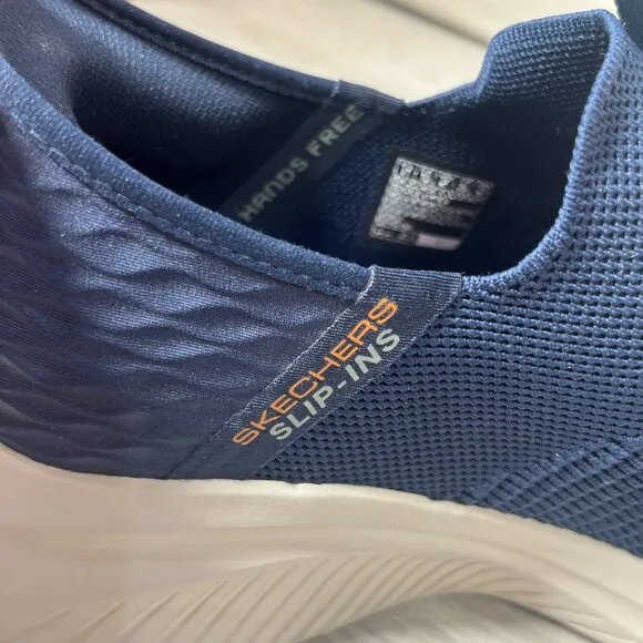 Skechers Ultra Flex 3.0 Mens 11 Shoes Navy Blue Slip In Hands Free Smooth Step