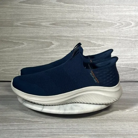 Skechers Ultra Flex 3.0 Mens 11 Shoes Navy Blue Slip In Hands Free Smooth Step