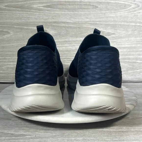Skechers Ultra Flex 3.0 Mens 11 Shoes Navy Blue Slip In Hands Free Smooth Step
